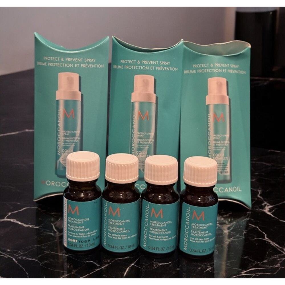 MOROCCAN OIL 4 x Treatment 10 ml + 3 x Protect & Prevent Spray 20 ml NEW